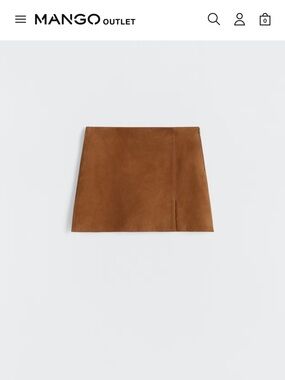 Mango Brown Suede Mini Skirt